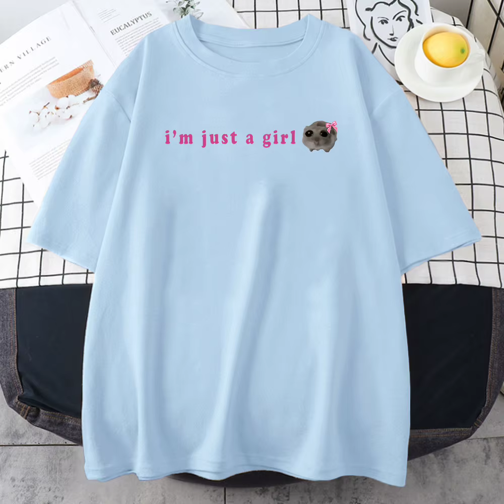 T-shirt en coton avec imprimé graphique de dessin animé pour femme et fille