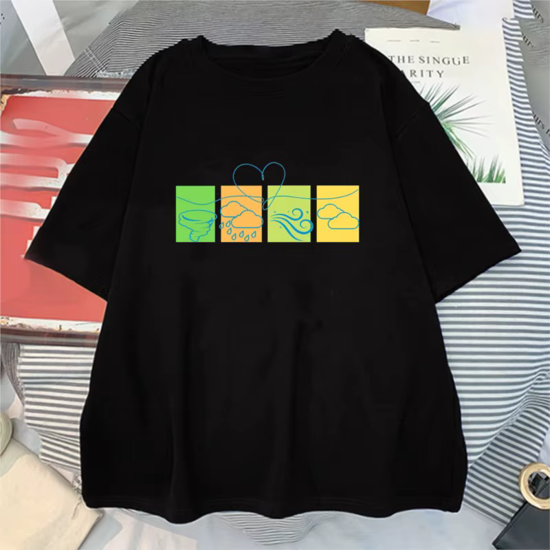 T-shirt à manches courtes Love in The Air pour hommes et femmes