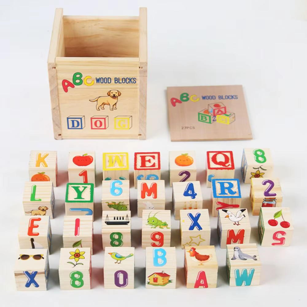 Blocs de construction en bois pour apprentissage Cognitif