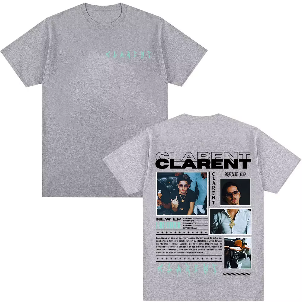 Rappeur CLARENT Album 2025 Merch T-shirt vêtements pour hommes Hip Hop manches courtes t-shirts homme mode haute