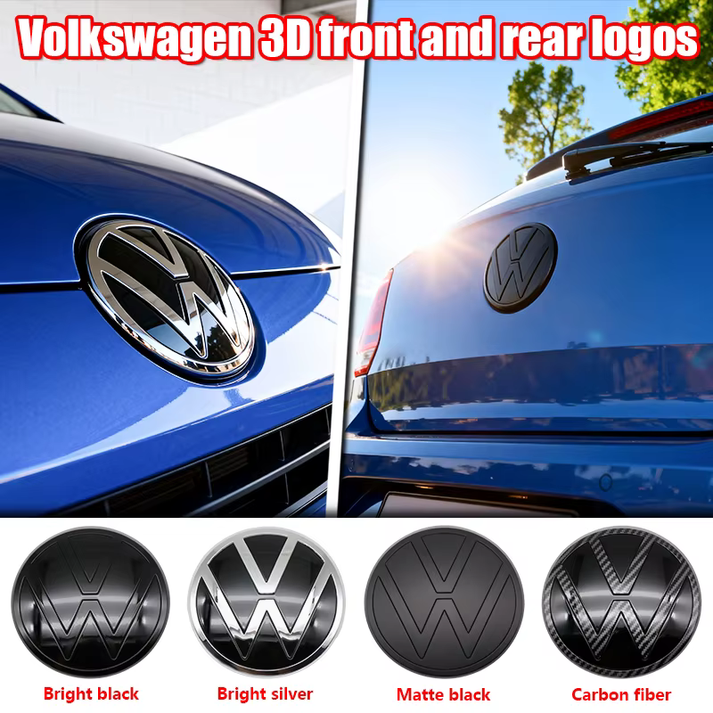 1 pièce Emblème de voiture 110 mm pour coffre arrière et 139 mm pour capot avant pour Volkswagen Polo 2019 2020 2021 2023 2022 2024 Accessoires auto