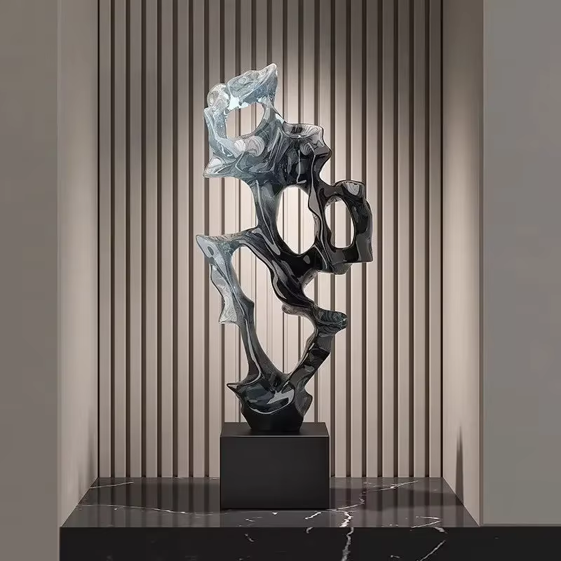 Lumière chaude de luxe, Simple, abstraite, haut de gamme, Sculpture, ornement, étagère, cadeau, salon, porche, armoire à vin, décoration