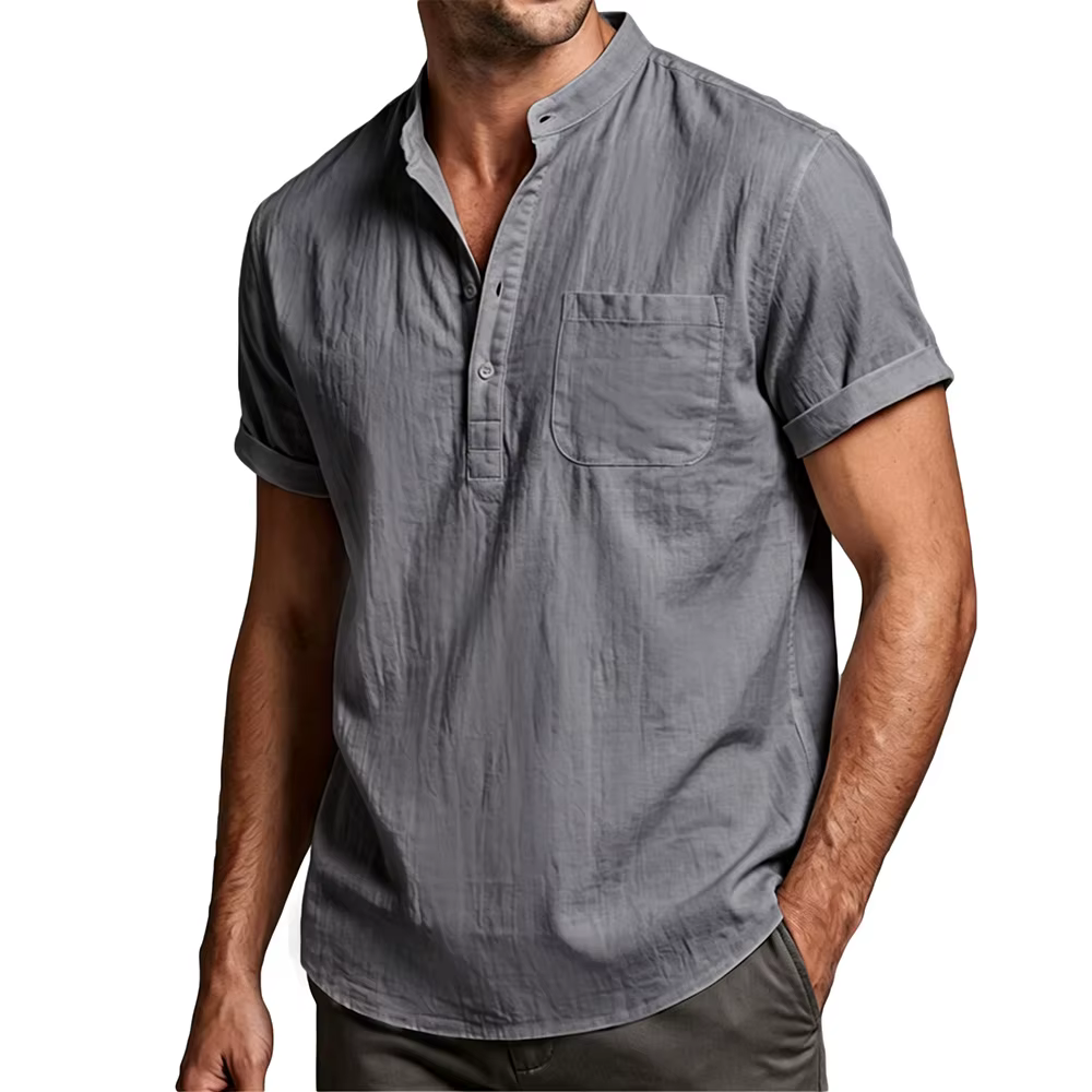 T-shirt en coton et lin pour homme