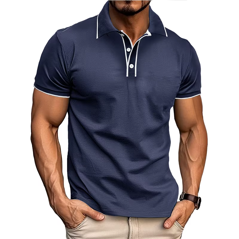 Polo à manches courtes pour hommes européens et américains