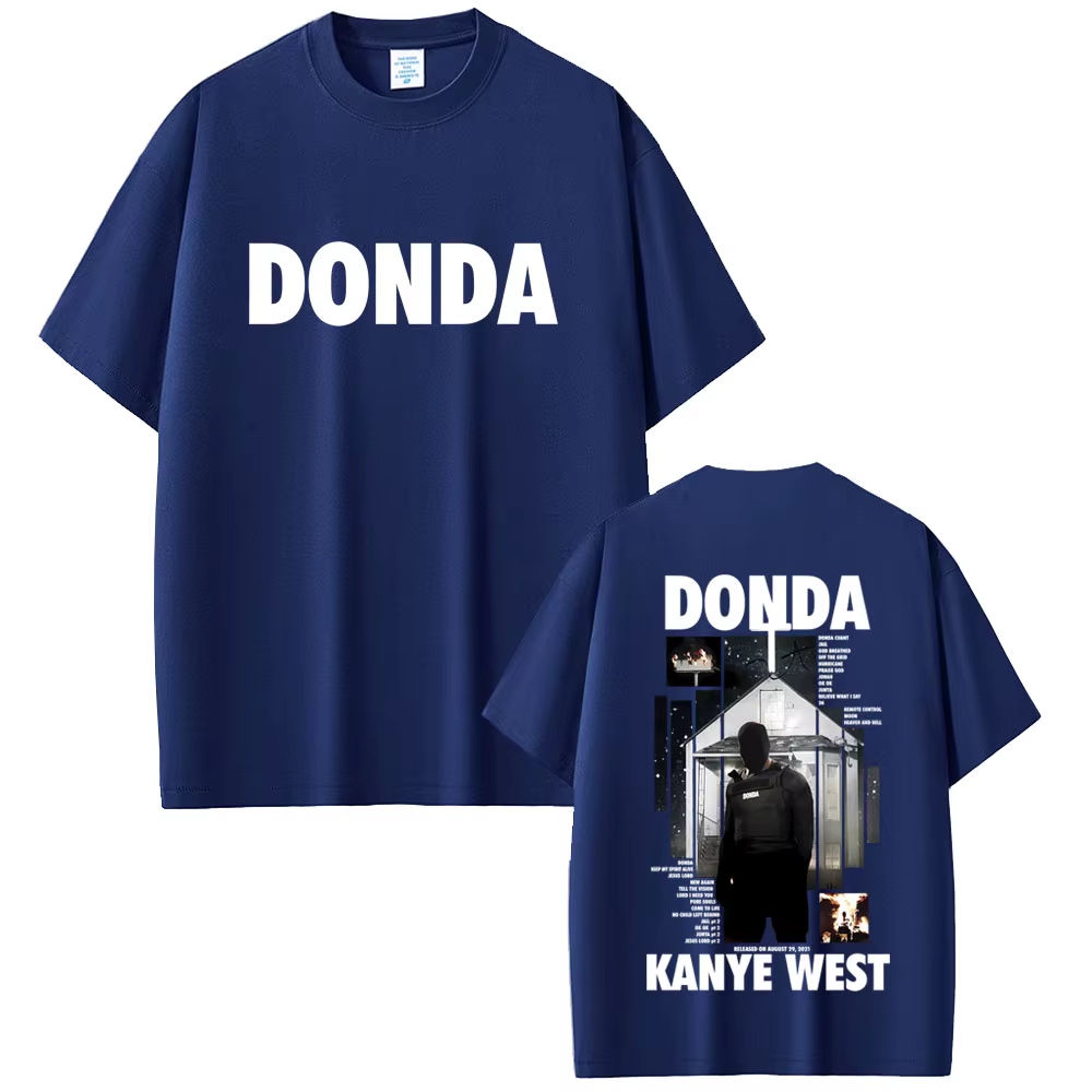 Rappeur Kanye West Donda Double face imprimé T-shirt hommes femmes Hip Hop mode Pop musique T-shirts