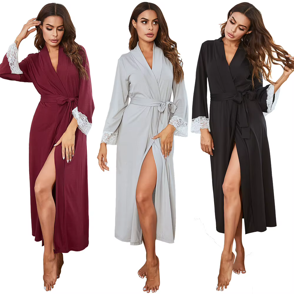 Chemise de nuit à manches longues pour femmes