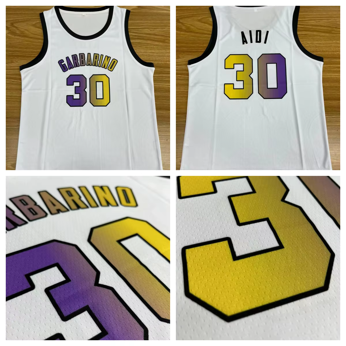 Maillot de Basket-Ball Réversible Personnalisé avec Nom et Numéro Imprimés