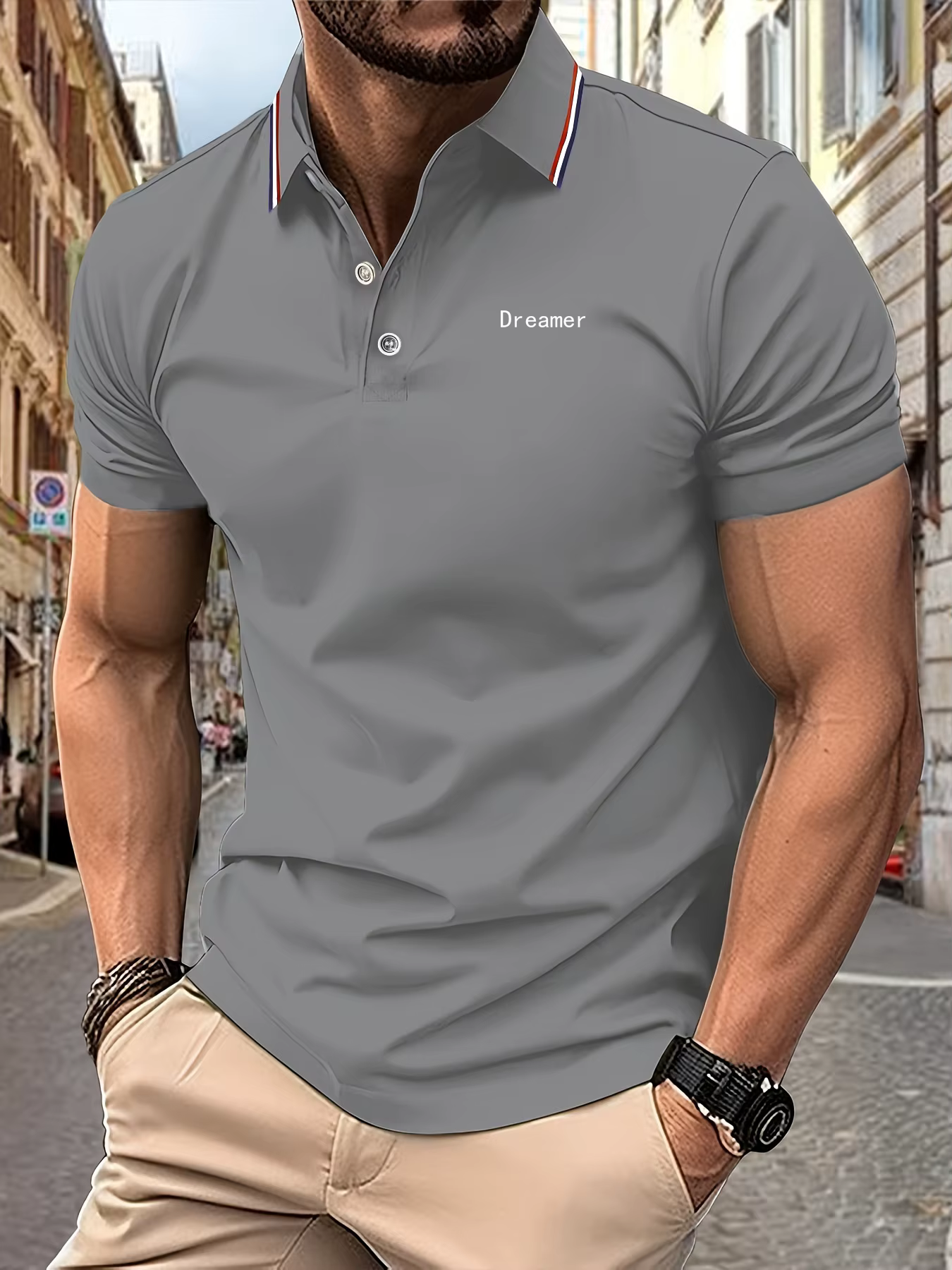 Polo homme rêveur lettre imprimer 2025 nouvel été revers rayures hommes manches courtes décontracté respirant léger luxe T-Shirt