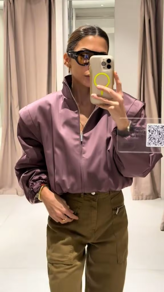 Veste matelassée unie violette pour femme