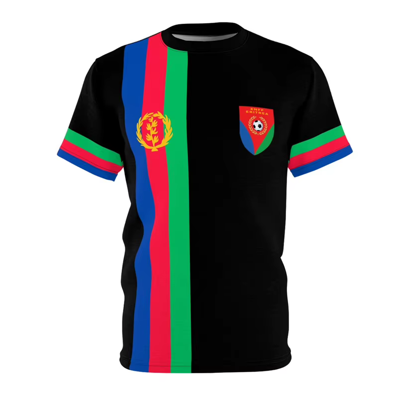 Afrique érythrée Football T-shirt pour hommes Sport course respirant à manches courtes t-shirts drapeau érythréen