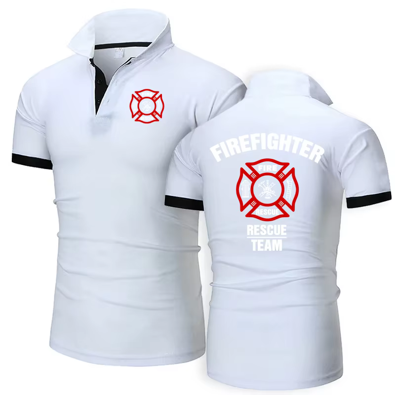 Polo de l'équipe de sauvetage de pompier pour hommes