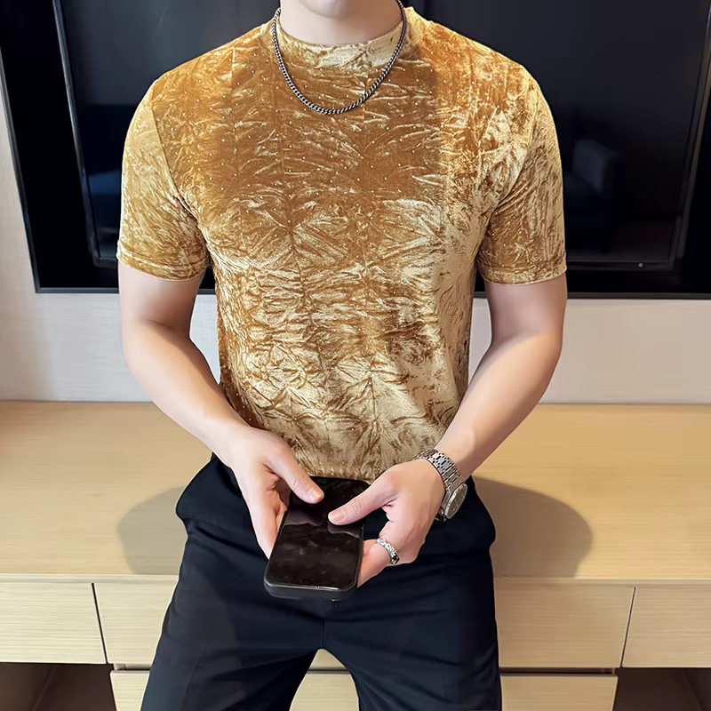 T-shirts pour hommes, design plissé tendance