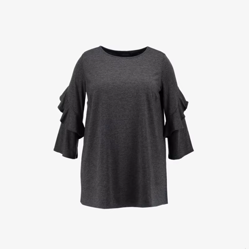 T-shirt en coton à manches trois quarts pour femmes