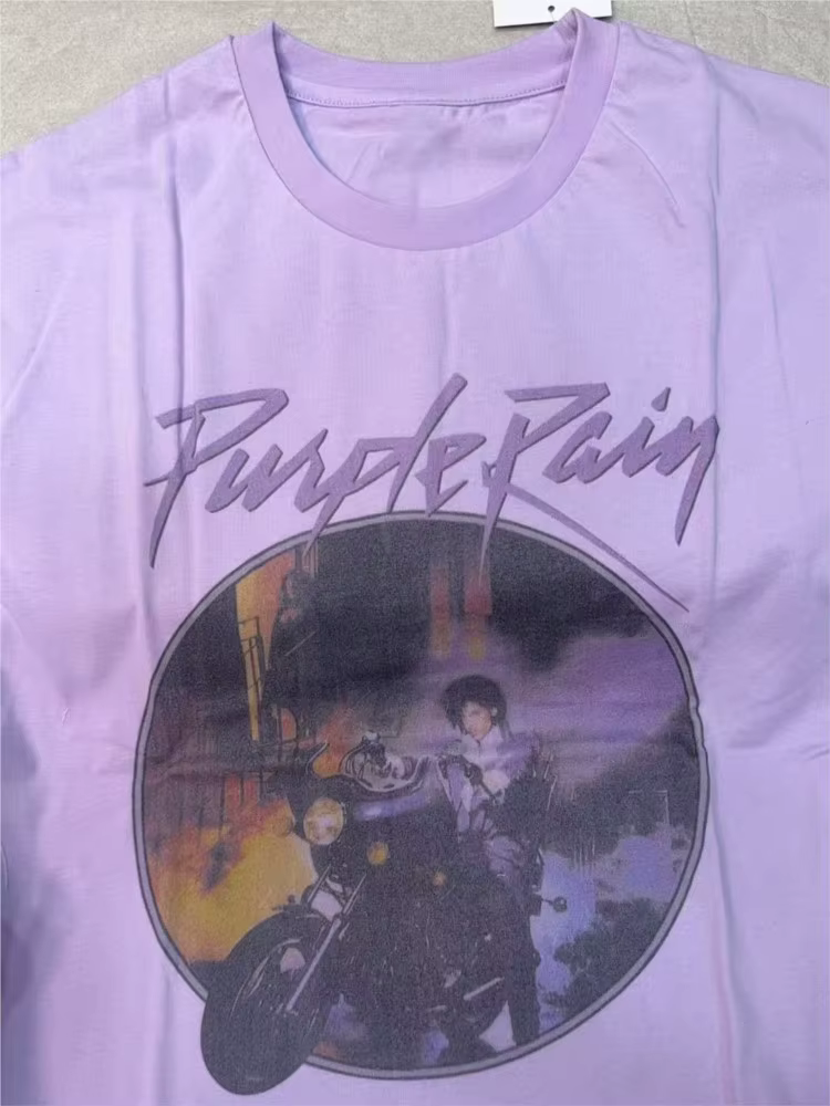 Violet Harley moto imprimé T-shirts femmes été décontracté coton col rond manches courtes