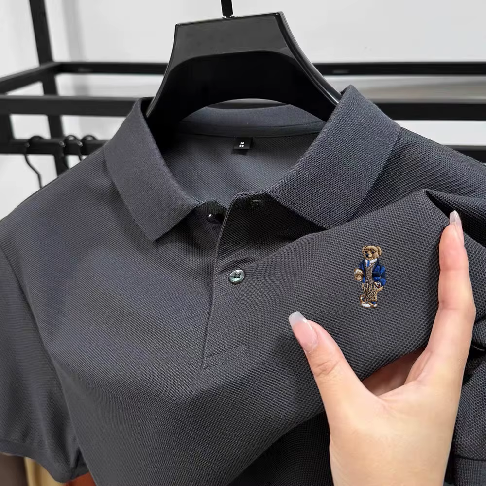 Polo d'été à manches courtes en coton de haute qualité pour hommes