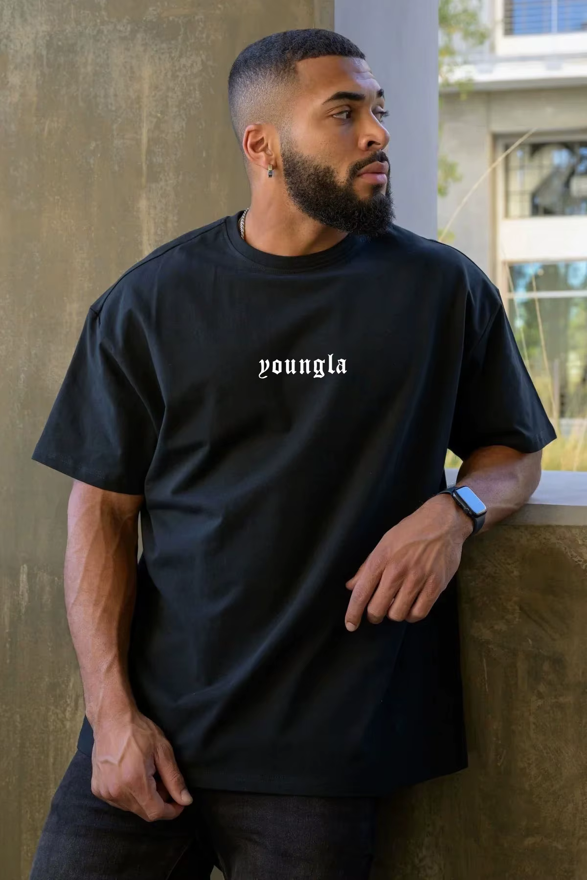 YA hommes surdimensionné jachère T-Shirt été nouveau sport Fitness coton col rond manches courtes Joggers gymnase course formation T-Shirts