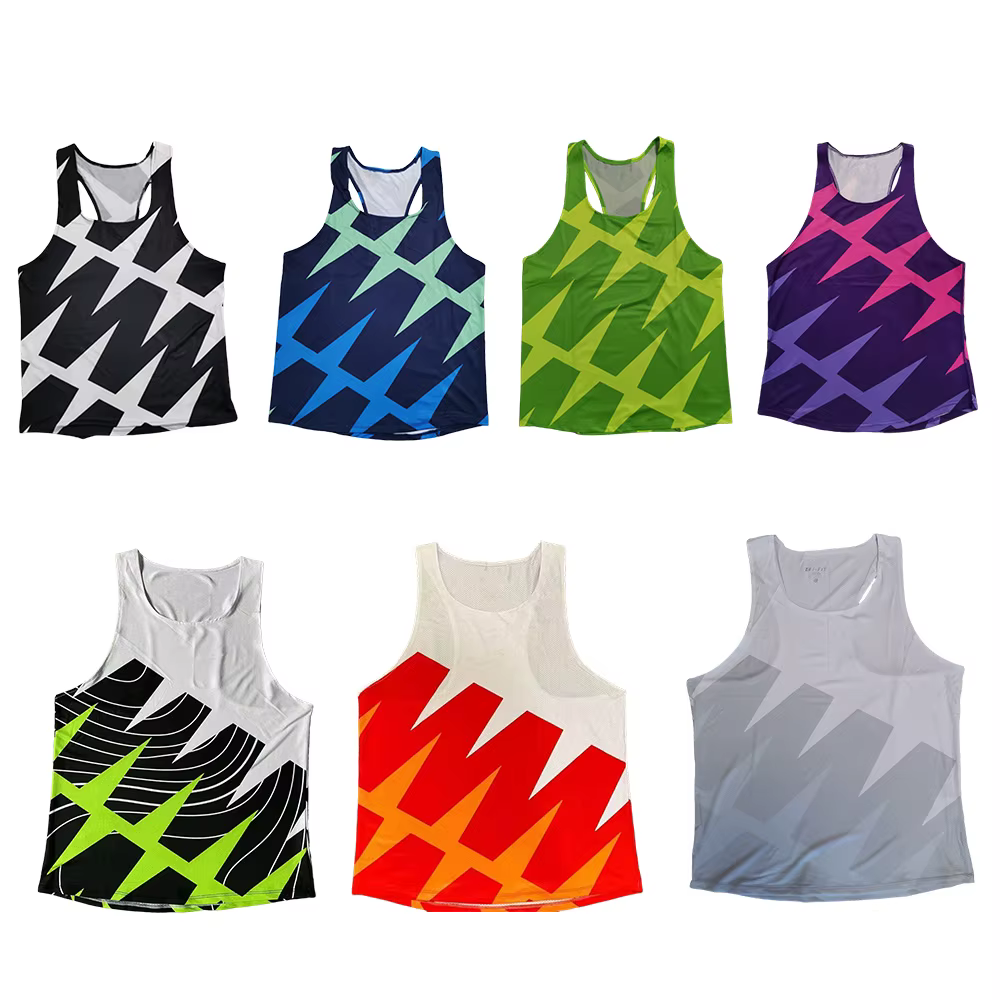 Hommes course gilet athlétisme débardeur vitesse Fitness chemise sans manches piste champ Singlet
