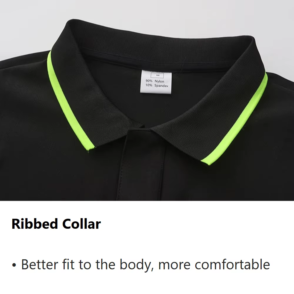 Polo de golf pour hommes pour le printemps et l'automne - Haut à manches longues extensible et à séchage rapide