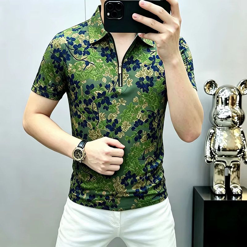 Polo imprimé tendance d'été pour homme