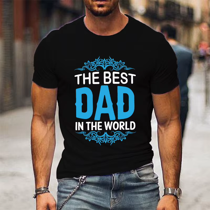 Chaud le meilleur papa du monde fête des pères graphique à manches courtes T-Shirts pour hommes chemises T-Shirt ample