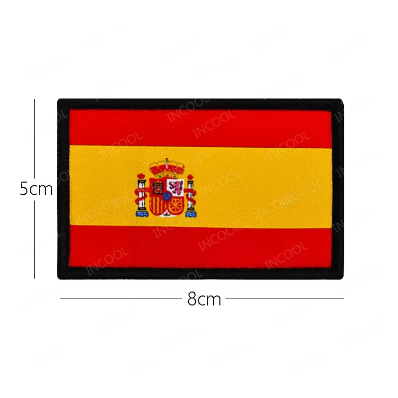 Écussons brodés drapeau espagnol Madrid Andalousie Cantabrie, décoratifs pour épaule, appliques drapeaux espagnols 3D en PVC, badges réfléchissants