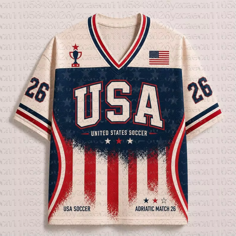 Nouveau T-shirt de sport décontracté 2026 à thème drapeau américain pour couples - Édition commémorative unisexe pour