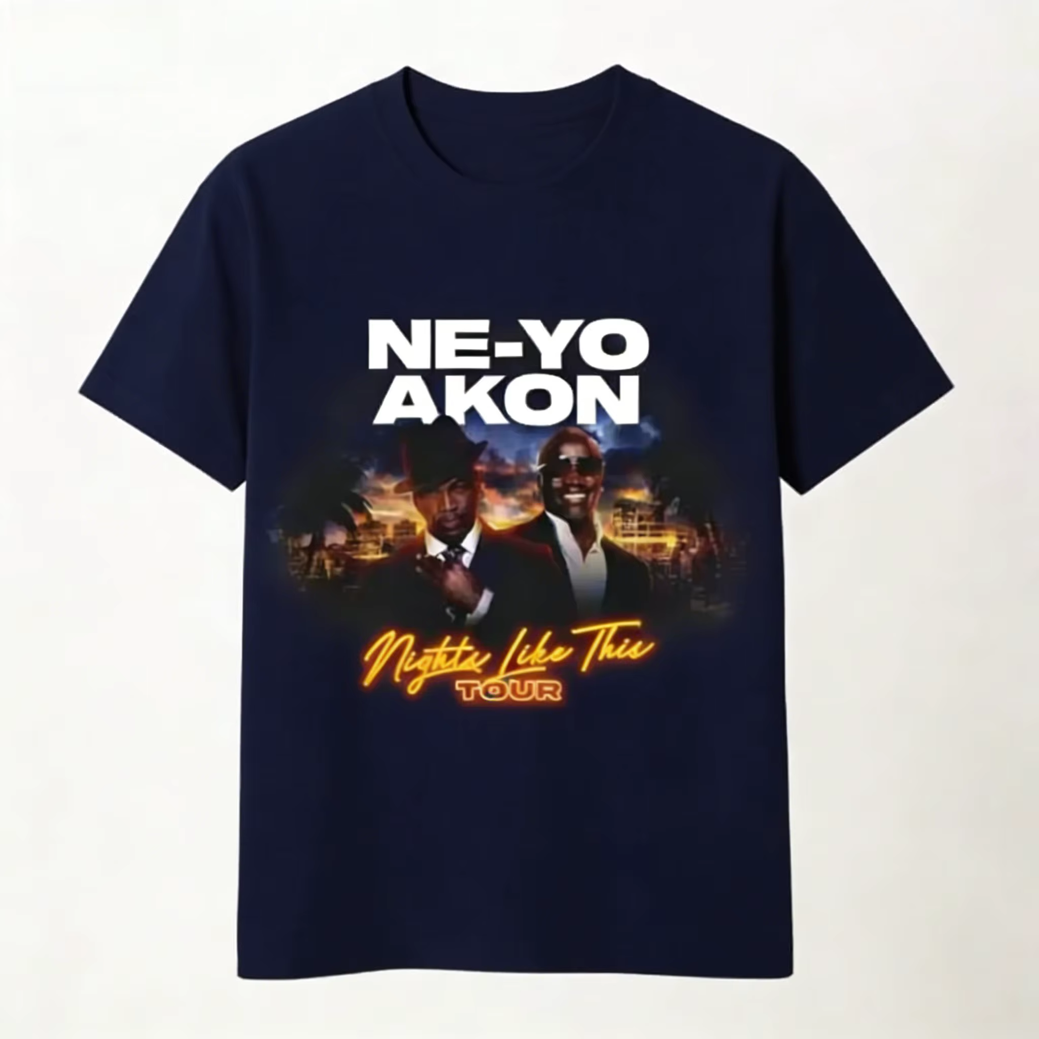 T-shirt Ne Yo Akon 2026 New Night Like This Tour
