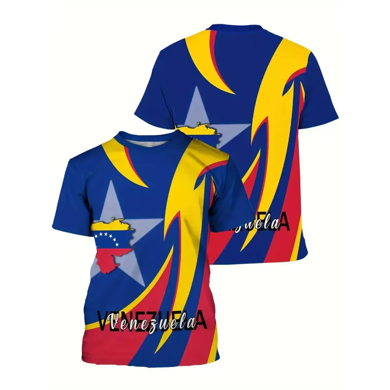 Nouveau à Venezuela drapeau T-shirt hommes mode 3d imprimé