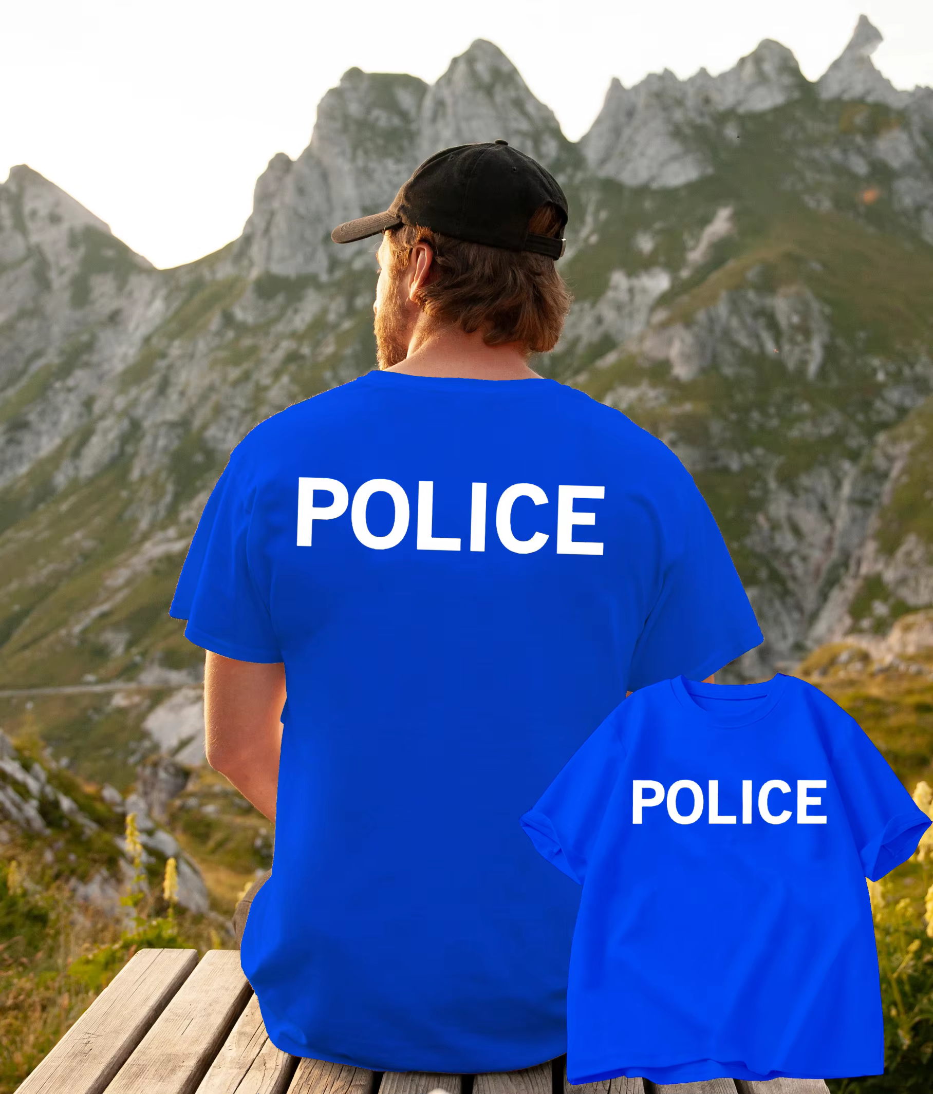 POLICE hommes t-shirt lettre imprimer col rond à manches courtes survêtement hauts été pull décontracté coton marque de mode vêtements de sport