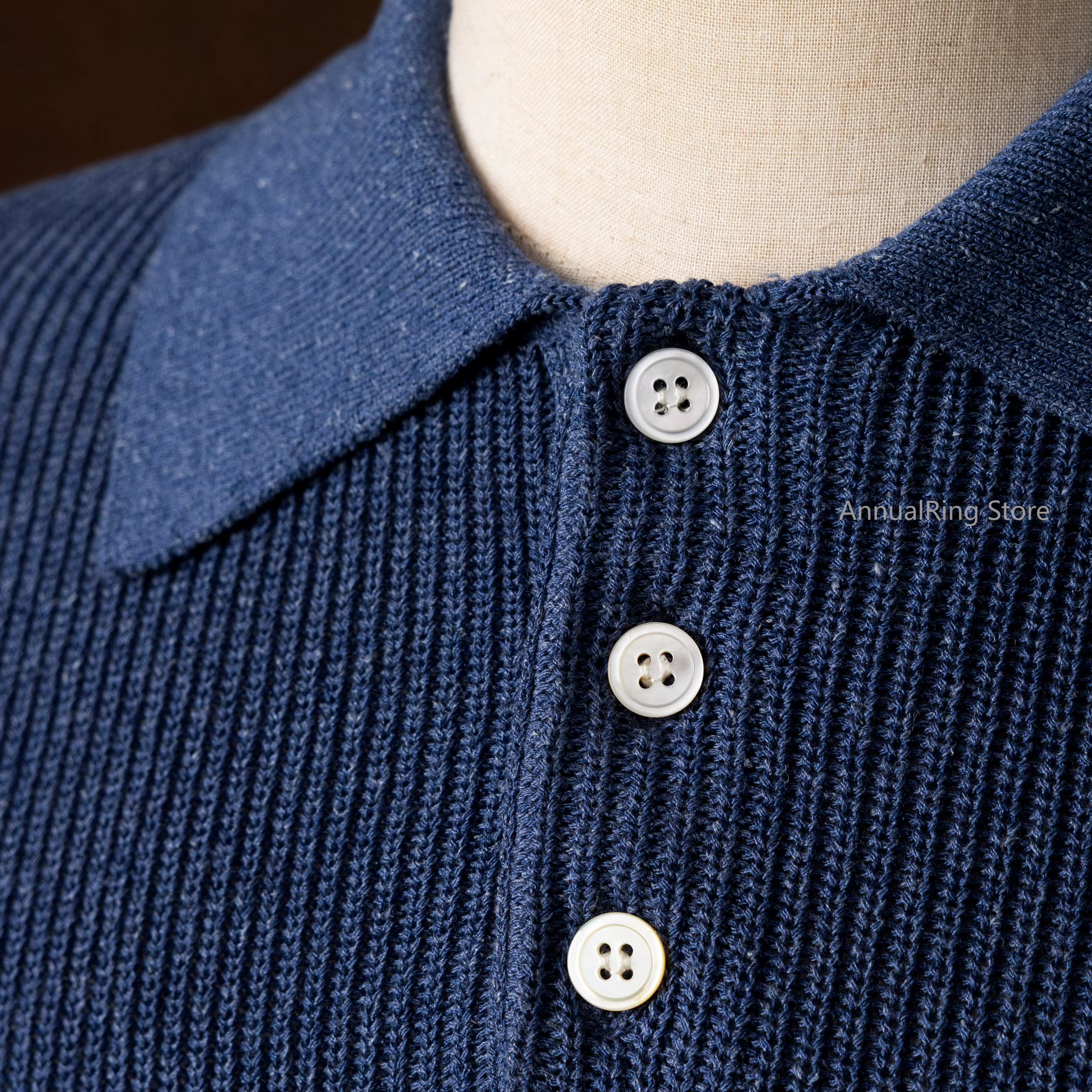 Polo en lin tricoté pour homme Red Tornado