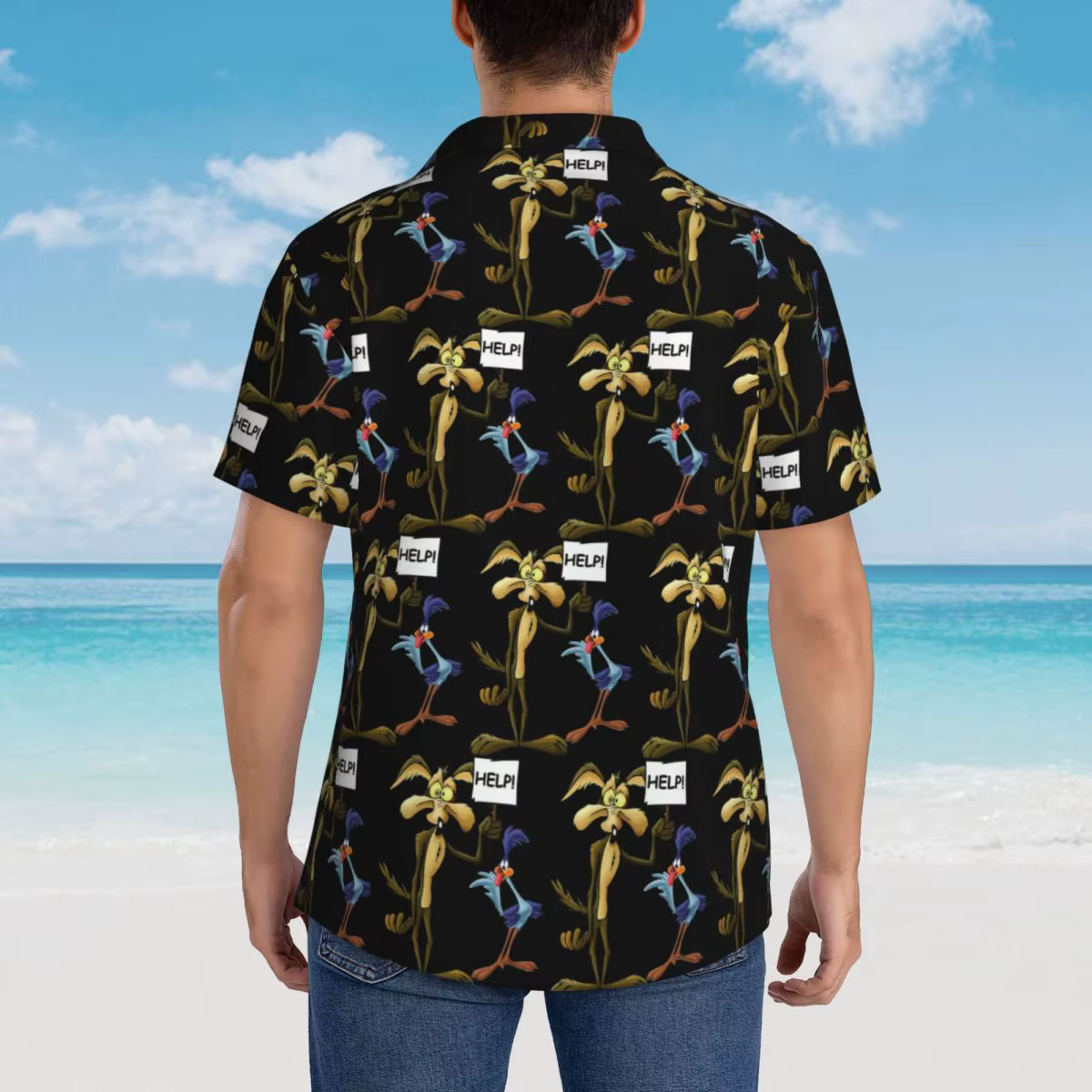 Chemises hawaïennes Roadrunner Coyote pour hommes