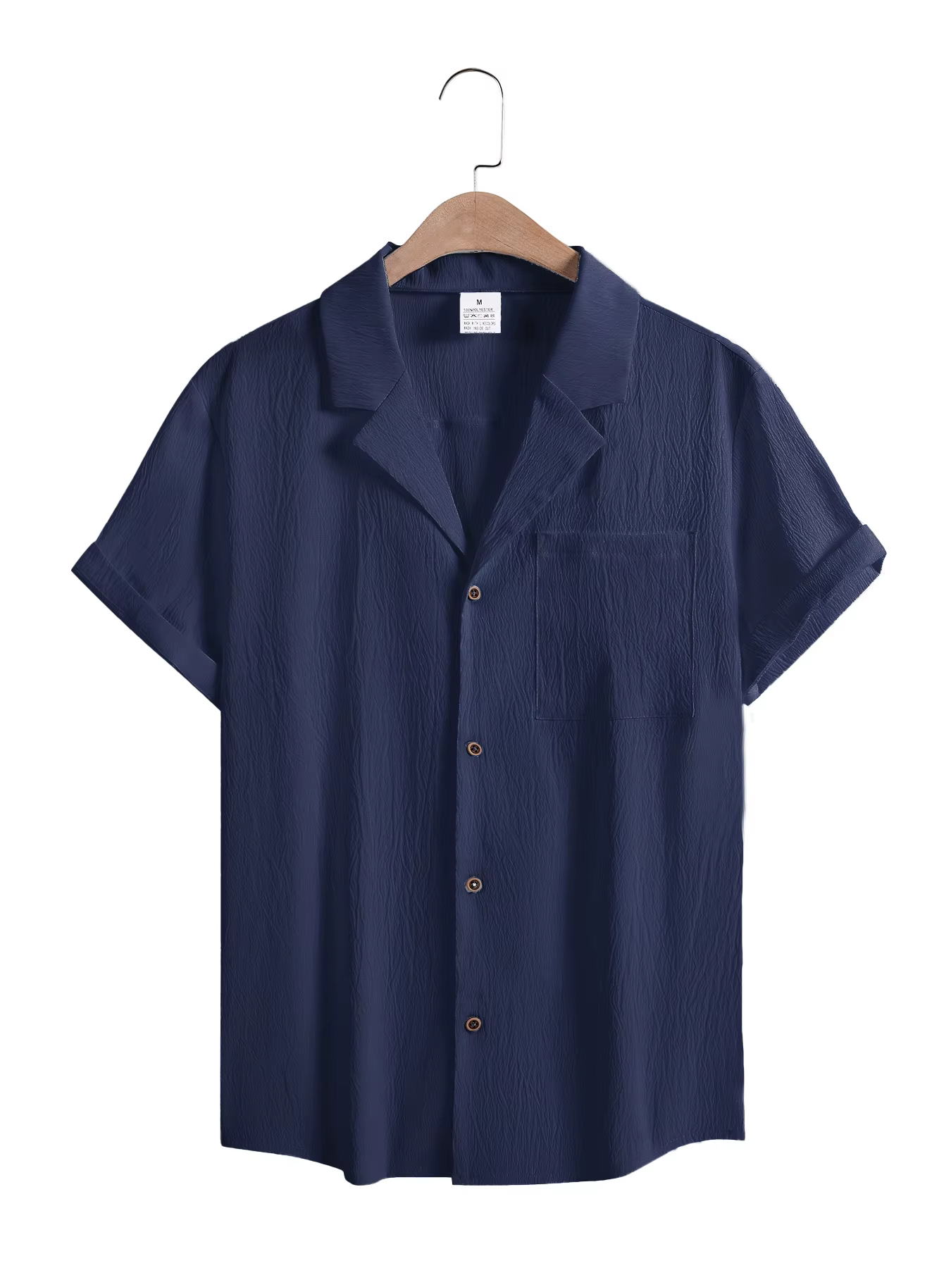 Nouveaux hommes à manches courtes T-Shirts été à la mode respirant ample jeunesse basique coton poche haut couleur unie col montant chemises