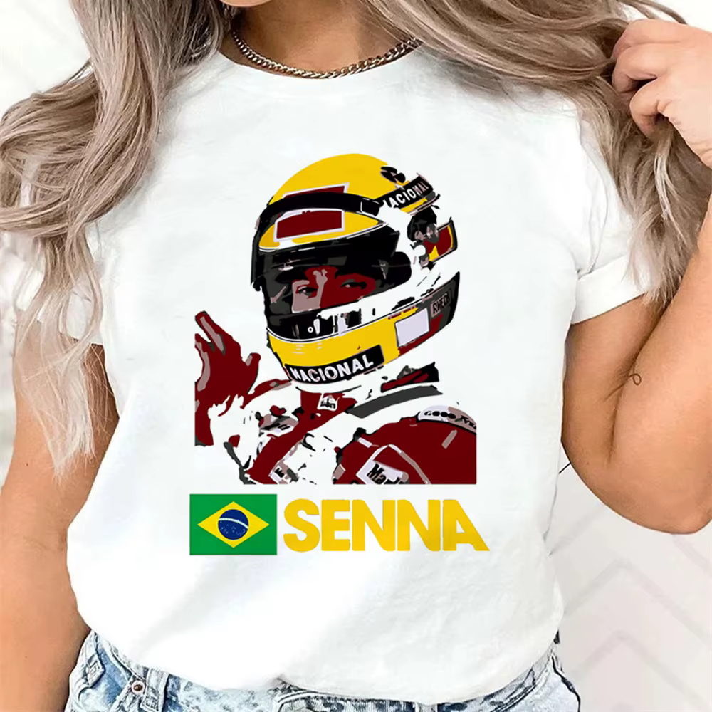 Ayrton Senna t-shirt femmes harajuku numérique