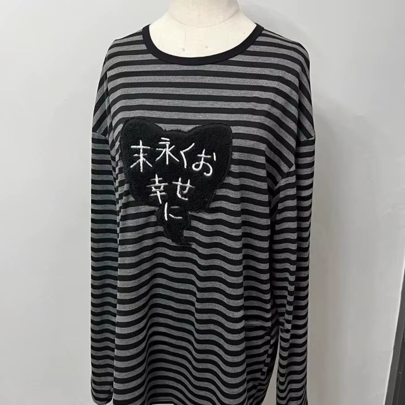 Chemises à manches longues col rond style punk américain vintage