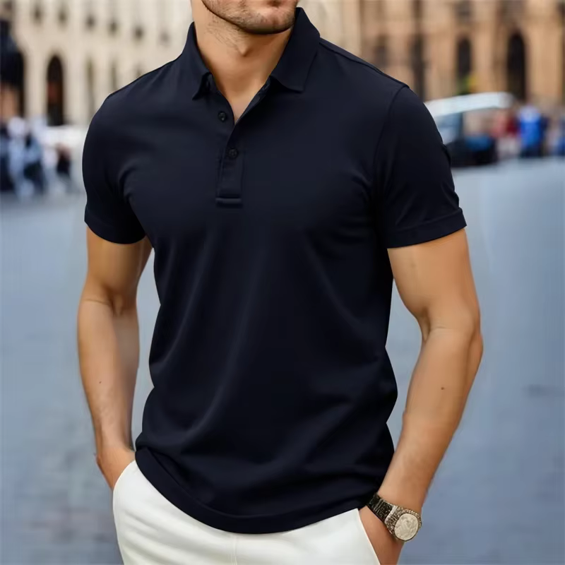 Nouveau Polo Homme 2026 Décontracté et Tendance à Col Simple Manches Courtes – Haut d'Été Confortable