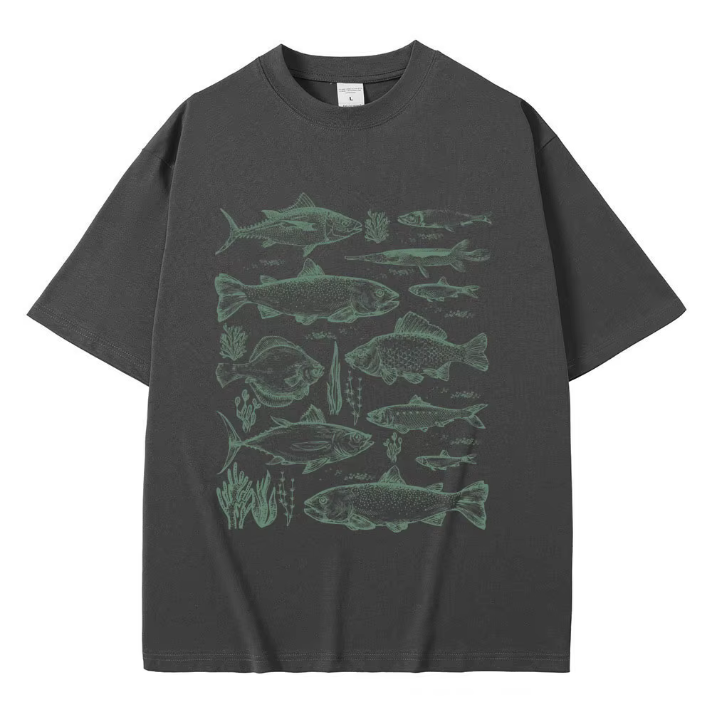 Poisson tatouage Style T-shirt pêche drôle Meme graphique T-shirts hommes décontracté coton Vintage à manches courtes