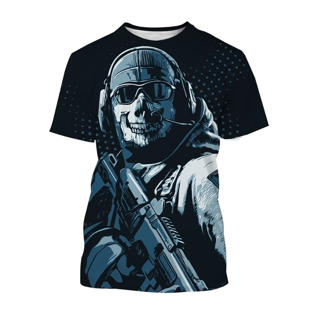 T-shirt de joueur imprimé en 3D | Haut personnalisé à la mode inspiré des jeux de tir chauds