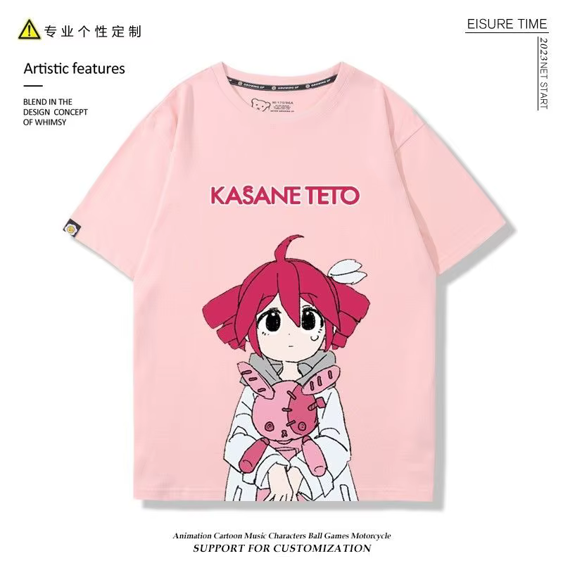 Kasane Teto teto Anime T-Shirt été hommes T-Shirt décontracté femmes col rond manches courtes t-shirts vêtements t-shirts Cosplay cadeau d'anniversaire