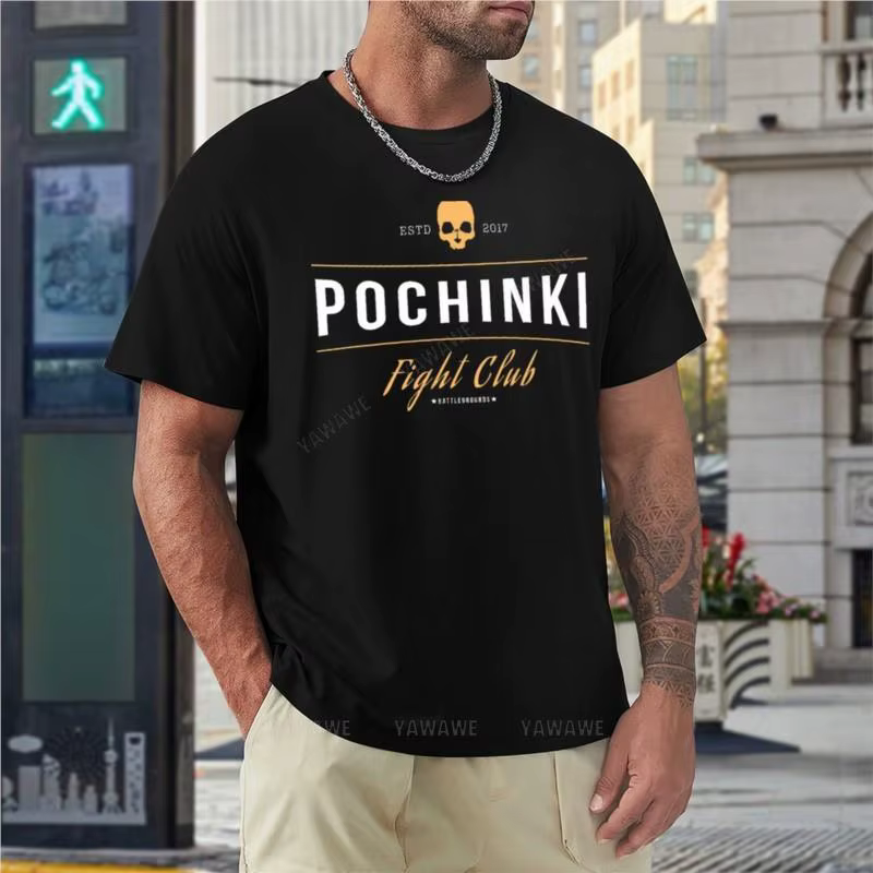 Pochinki Fight Club PUBG T-Shirt hippie vêtements été hauts mode coréenne hommes à manches courtes t-shirts
