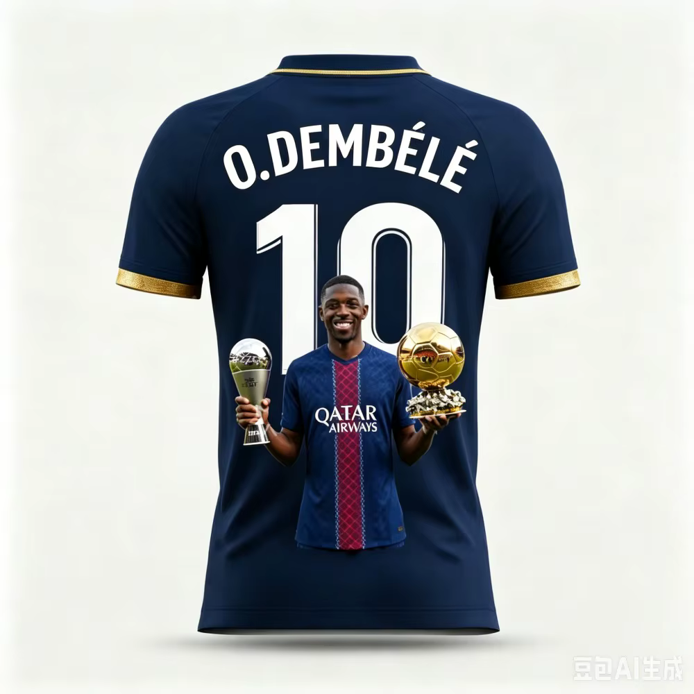 T-shirt de football imprimé en 3D style Dembélé pour la famille