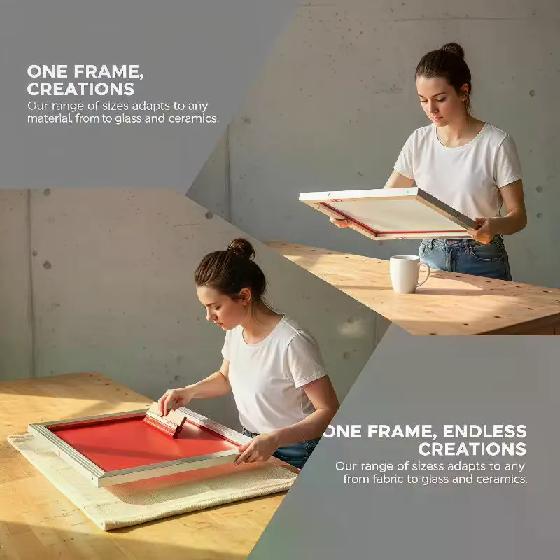 Cadre de sérigraphie en aluminium pour T-shirt, idéal pour le bricolage et les projets professionnels à domicile, maille premium 20x24 pouces, facile à nettoyer