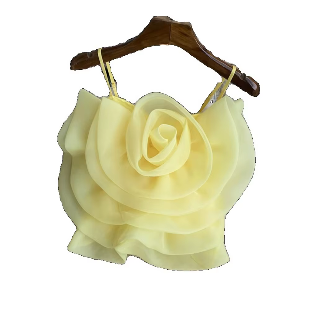 Haut en tulle à bretelles spaghetti pour femme