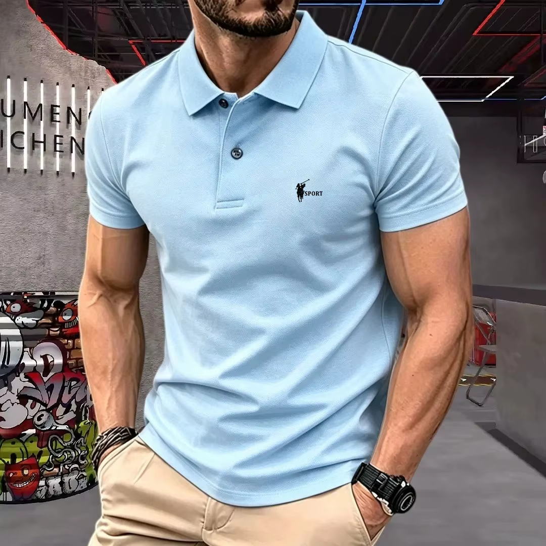 Polo homme été 2026 respirant à manches courtes – Chemise de golf et de bureau