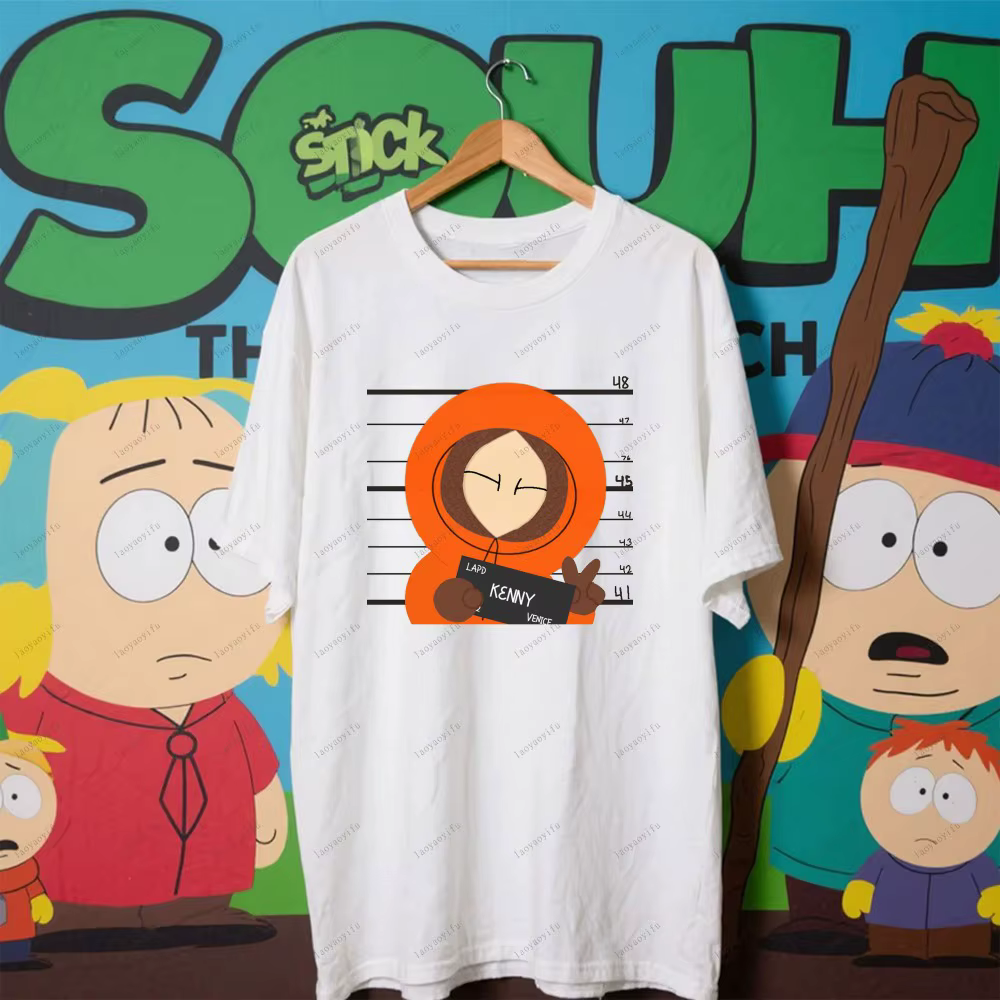 Amusant parc du sud dessin animé t-shirt unisexe femmes hommes