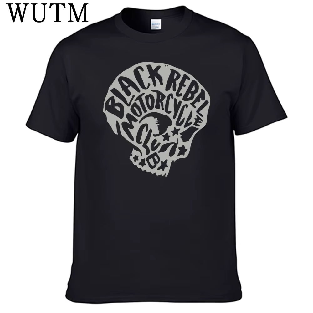 T-shirt noir Rebel Motorcycle Club pour hommes, 100% coton