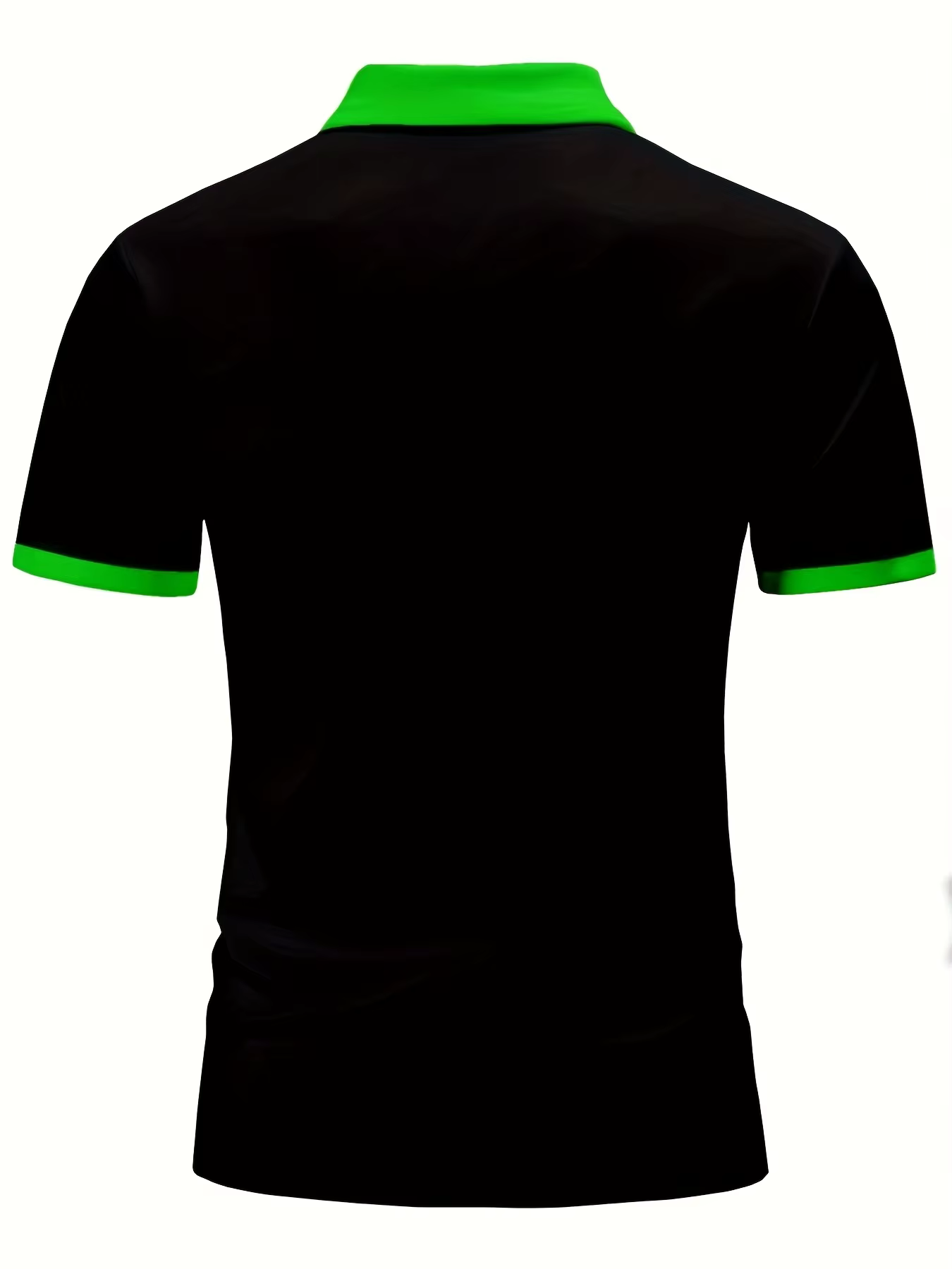 Polo à manches courtes contrastant avec imprimé abstrait, col vert, pour homme, idéal pour le golf et les sports d'été