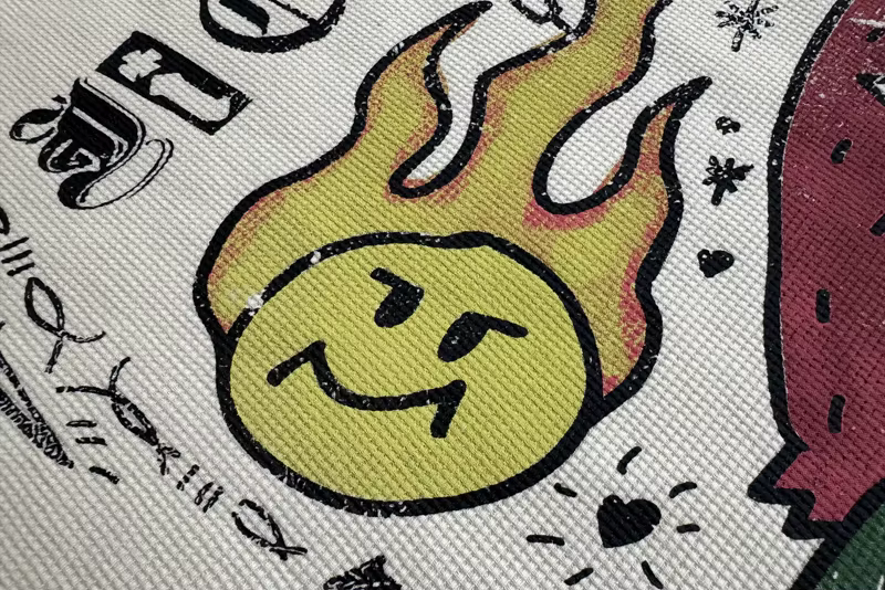 T-shirt décontracté à manches courtes imprimé dessin animé gaufré