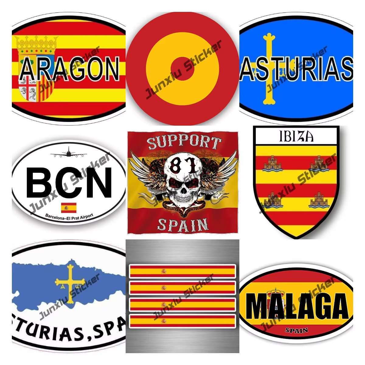 Autocollants espagnols en vinyle