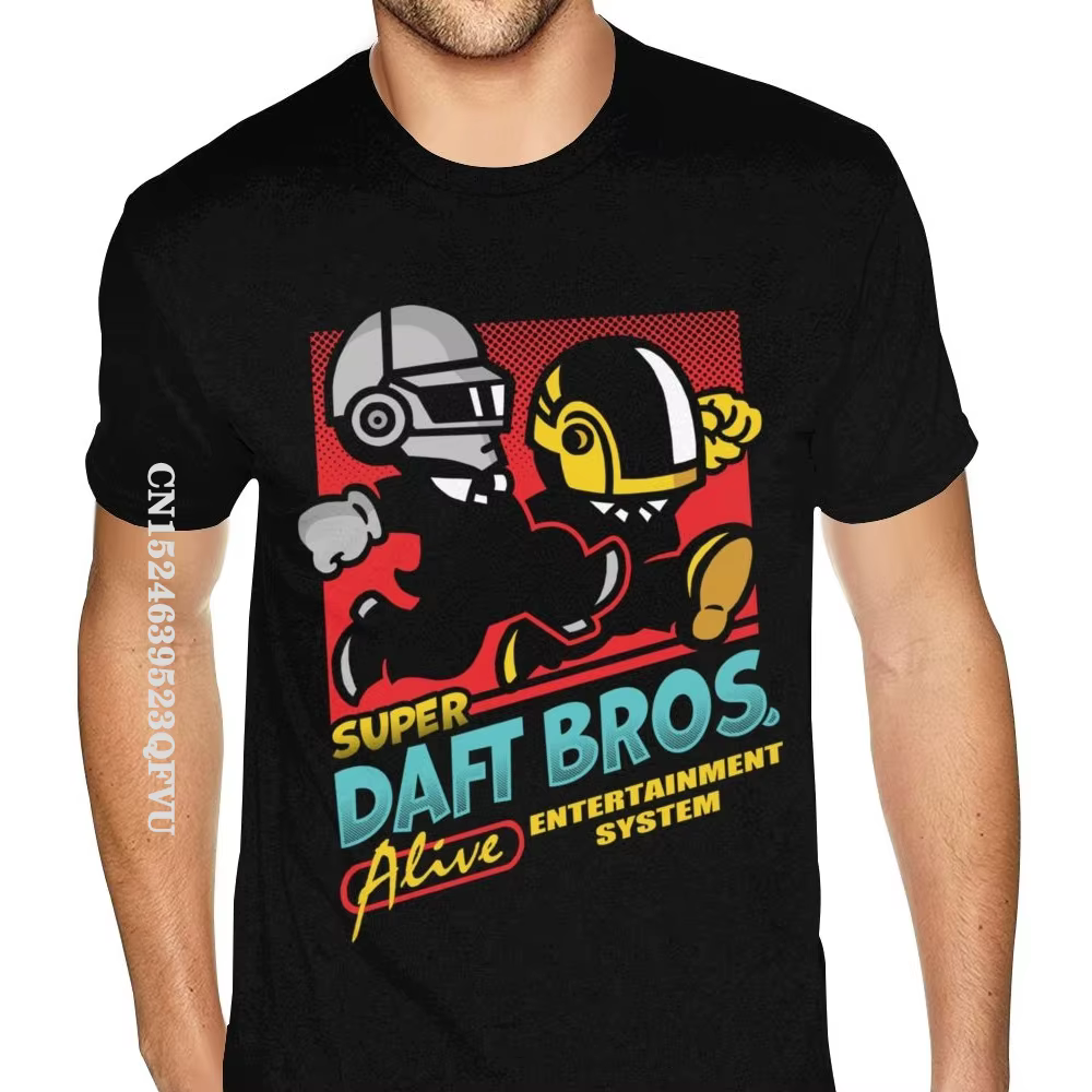 Noël Daft Bros Daft Punk t-shirts pour hommes sur mesure Style gothique Anime t-shirt rétro coton équipage chemise livraison directe