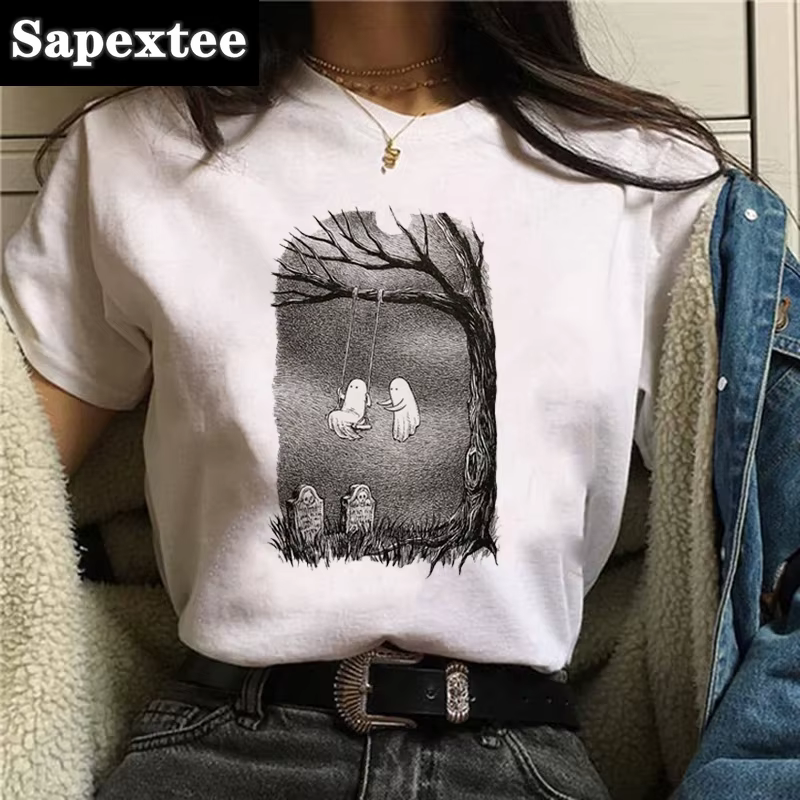 T-shirt rétro de dessin animé pour femmes